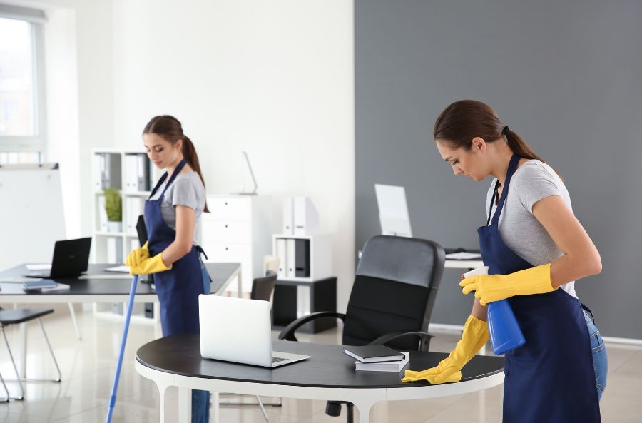 Specialized team from Honeycomb Home Cleaning efficiently maintaining commercial premises in Reseda.
